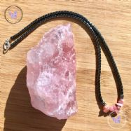 Hematite Necklace With Pink Opal Chips